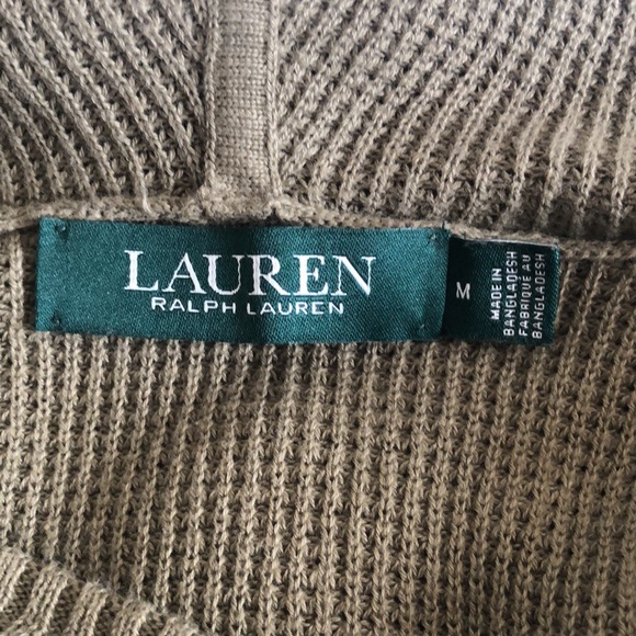 Lauren Ralph Lauren Cotton Knit Hoodie Knit Long Sleeve Sweater Sz M - Picture 9 of 15